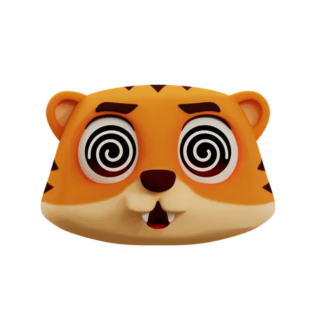 Tigre fofo está tonto emoji  3D Icon