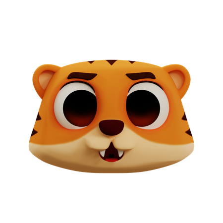 Emoji feliz de tigre fofo  3D Icon