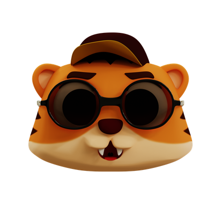 Emoji legal de tigre fofo  3D Icon