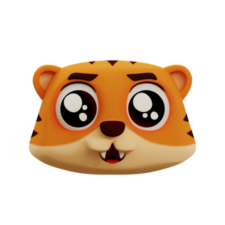 Emoji triste de tigre fofo  3D Icon