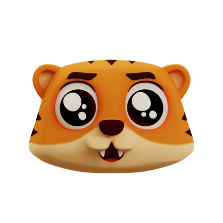 Emoji triste de tigre fofo  3D Icon