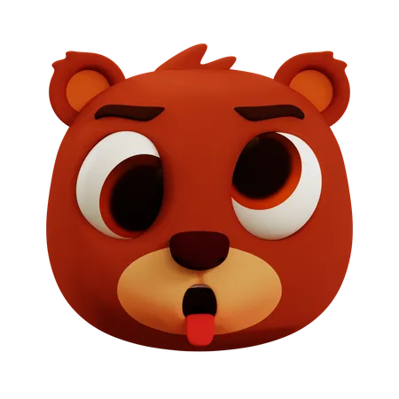 Emoji de cara feia de urso fofo  3D Icon