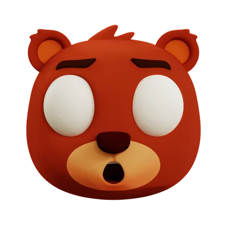 Emoji de urso fofo assustado  3D Icon