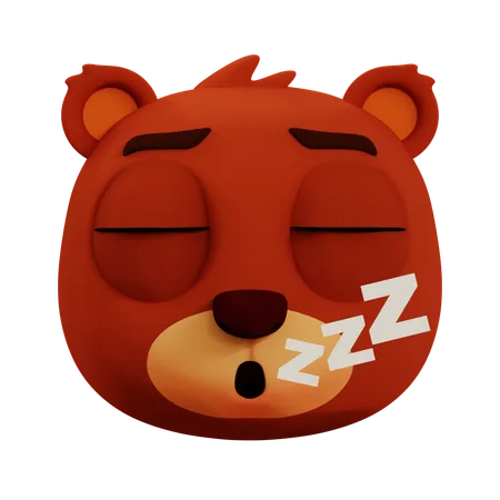 Emoji de urso fofo sono profundo  3D Icon