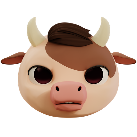 Emoji de vaca ansiosa  3D Icon