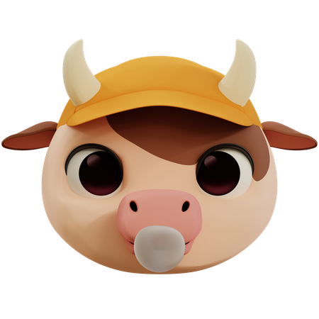 Emoji legal de vaca fofa  3D Icon