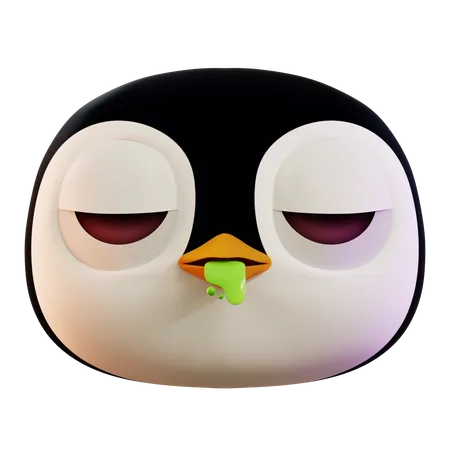 Emoji de pinguim vomitando  3D Icon