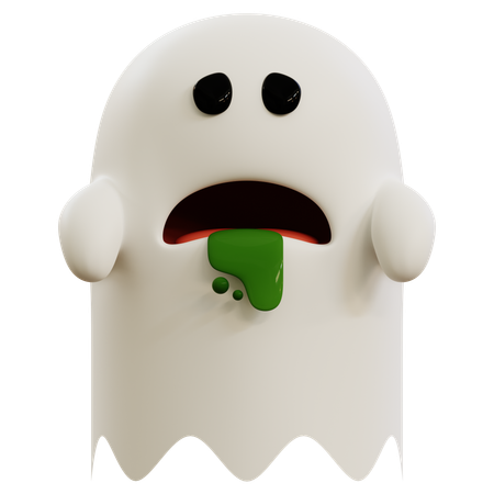 Emoji de fantasma vomitando  3D Icon