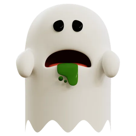 Emoji de fantasma vomitando  3D Icon