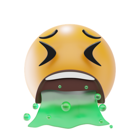 Rosto vomitando emoji  3D Icon