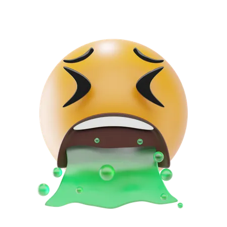 Rosto vomitando emoji  3D Icon