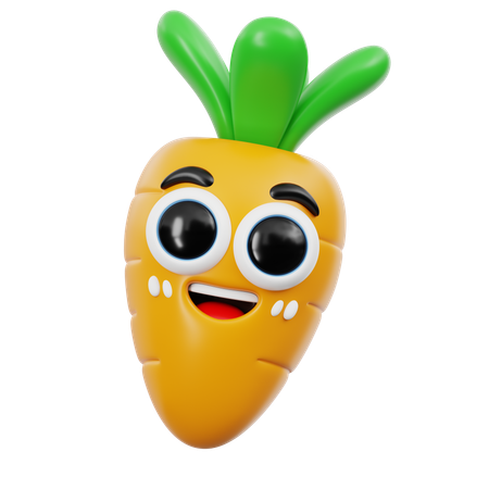 Lindo emoji de zanahoria  3D Icon