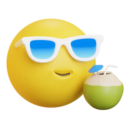 Emoji Drink Coconut  3D Icon