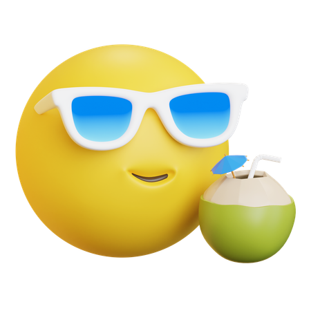 Emoji Drink Coconut  3D Icon