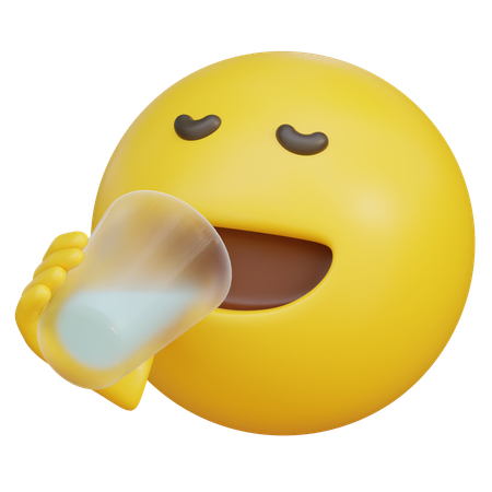 Emoji Drinking Water  3D Icon