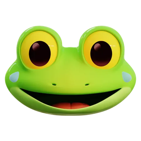 Emoji drôle grenouille riant aux éclats  3D Icon