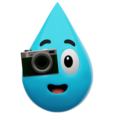 Emoji eau prenant une photo  3D Icon