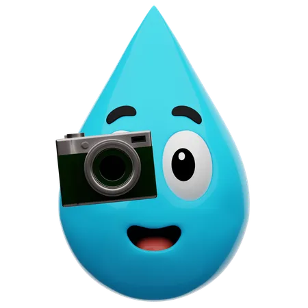 Emoji eau prenant une photo  3D Icon