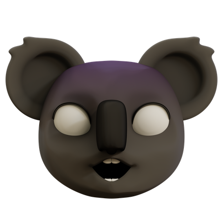 Emoji effrayé par un koala mignon  3D Icon