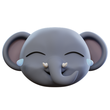 Emoji de elefante gracioso riendo a carcajadas  3D Icon