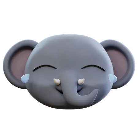 Emoji de elefante gracioso riendo a carcajadas  3D Icon