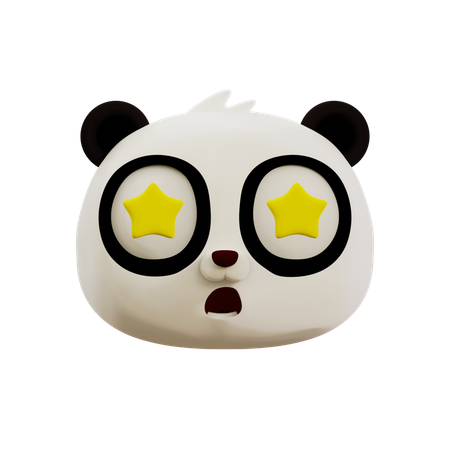 Emoji de estrela panda fofa  3D Icon