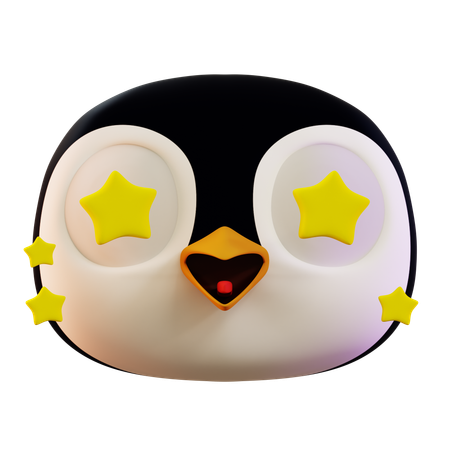 Emoji de estrela de pinguim fofo  3D Icon