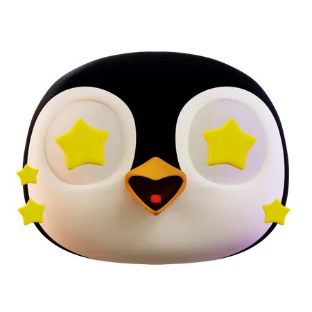 Emoji de estrela de pinguim fofo  3D Icon