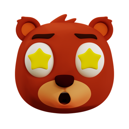 Emoji de estrela de urso fofo  3D Icon