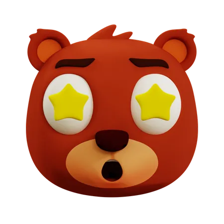 Emoji de estrela de urso fofo  3D Icon