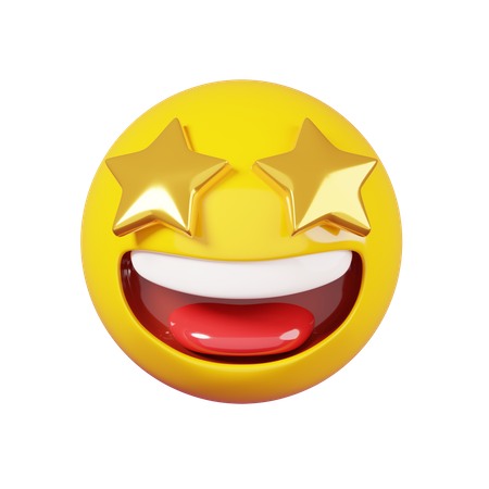 Emoji excité aux yeux étoilés  3D Emoji