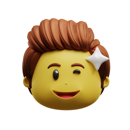 Emoji Face Eyes Blinking  3D Icon