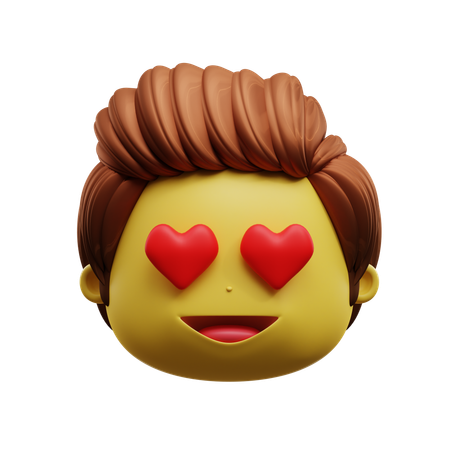 Emoji Face Eyes Love  3D Icon