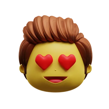 Emoji Face Eyes Love  3D Icon