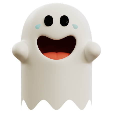 Emoji fantasma engraçado rindo alto  3D Icon