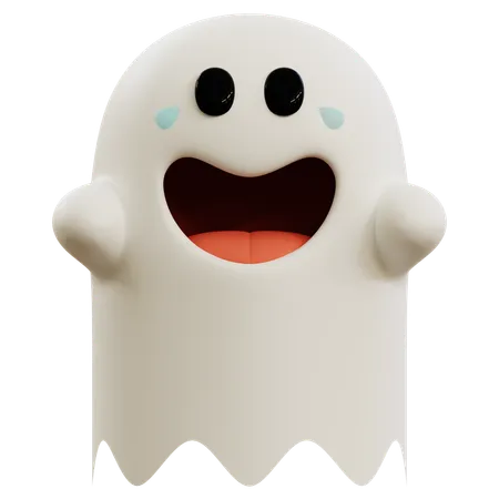 Emoji fantasma engraçado rindo alto  3D Icon