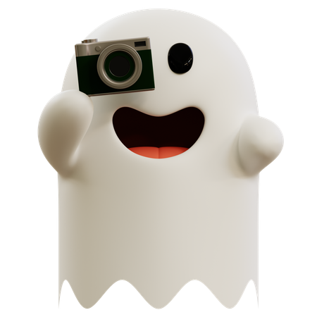 Emoji fantasma tomando foto  3D Icon