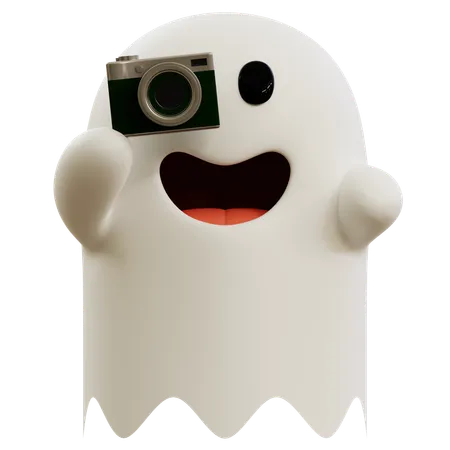 Emoji fantasma tomando foto  3D Icon