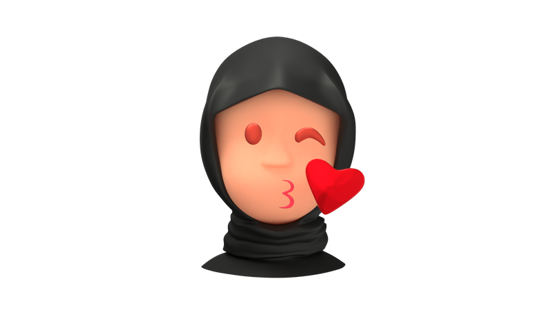 Emoji femme arabe qui souffle  3D Icon