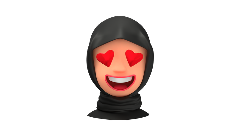 Emoji femme arabe romantique  3D Icon