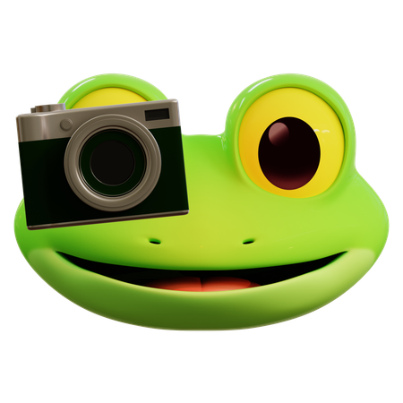 Emoji-Frosch macht Foto  3D Icon