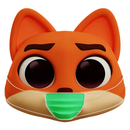 Emoji-Fuchs hat Grippe  3D Icon