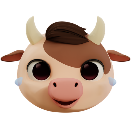 Emoji Funny Cow Laughing Out Loud  3D Icon