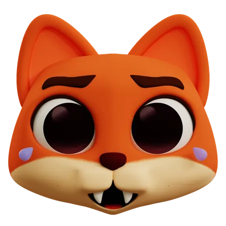 Emoji Funny Fox Laughing Out Loud  3D Icon