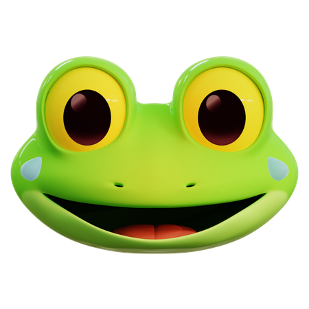 Emoji Funny Frog Laughing Out Loud  3D Icon