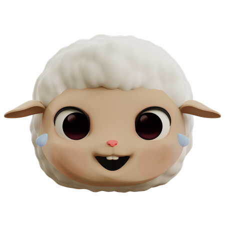 Emoji Funny Sheep Laughing Out Loud  3D Icon