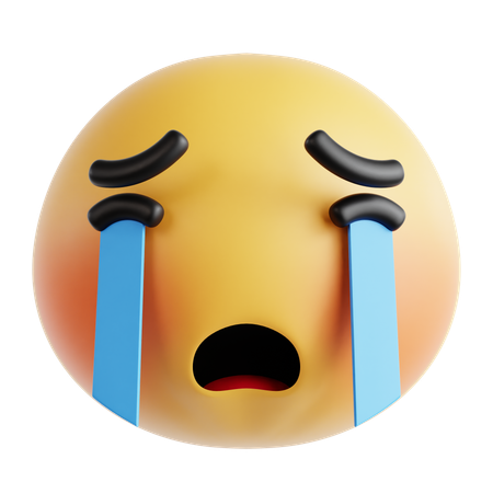 Emoji gritando e chorando  3D Icon