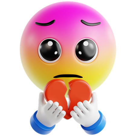 Emoji Holding A Broken Heart  3D Icon