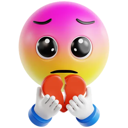 Emoji Holding A Broken Heart  3D Icon