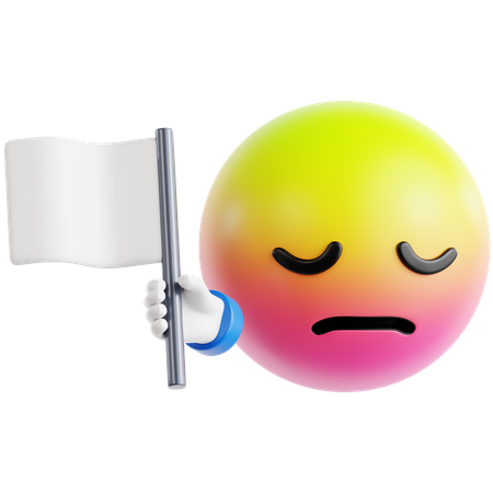 Emoji Holding A Flag  3D Icon